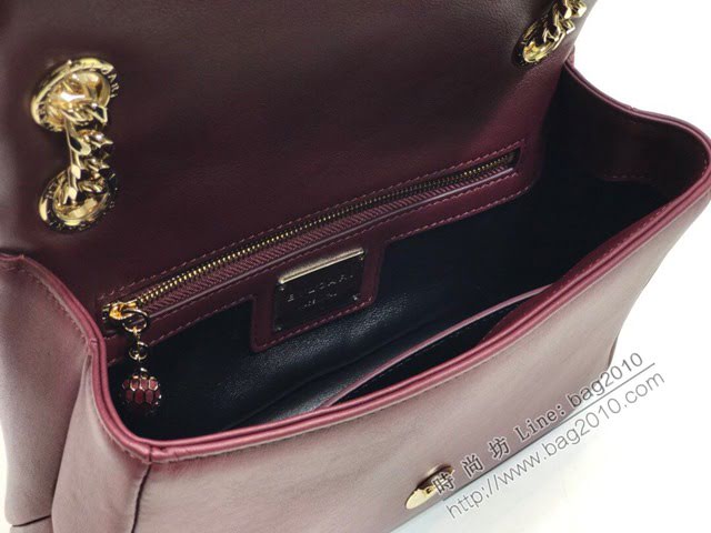 Bvlgari女包 寶格麗小號新品 幾何形狀鏈條斜挎包 Serpenti Cabocho肩包 287993  fyd1528